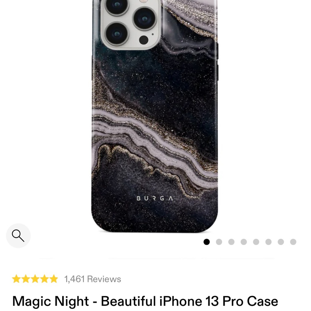 Burga Magic Night iPhone 13 Pro Case - Black and Gray